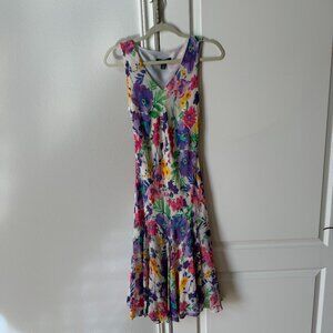 Lauren Ralph Lauren Silk Floral Print Dress Size 6